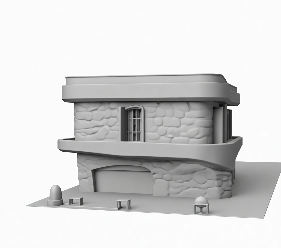 Stone House Model free 3D printable STL