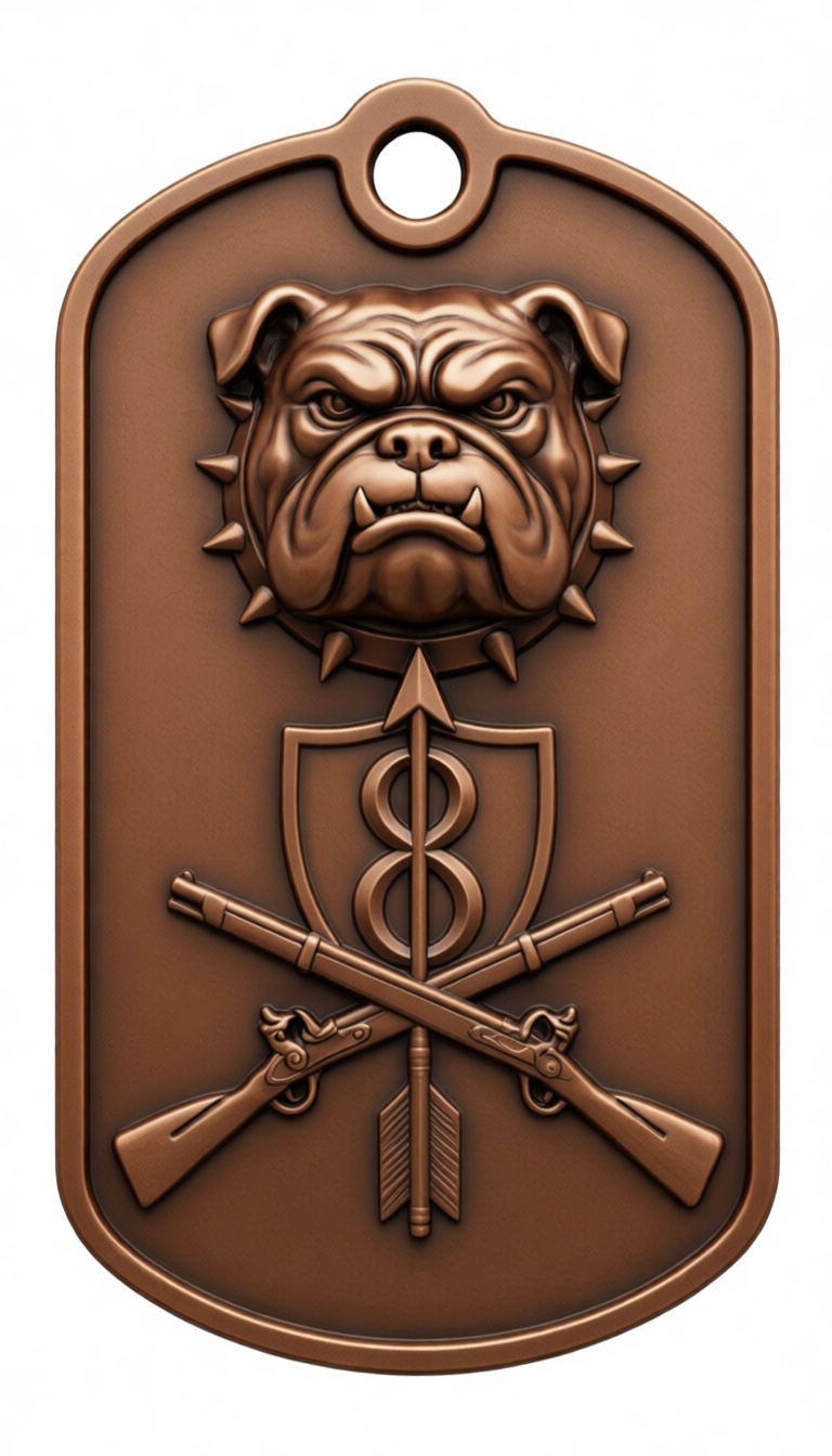 Bulldog Military Dog Tag free 3D printable STL