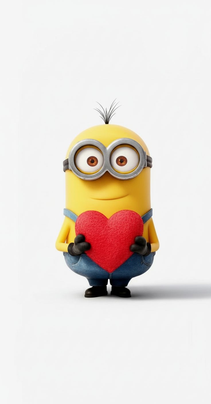 Cheerful Minion Holding Heart free 3D printable STL