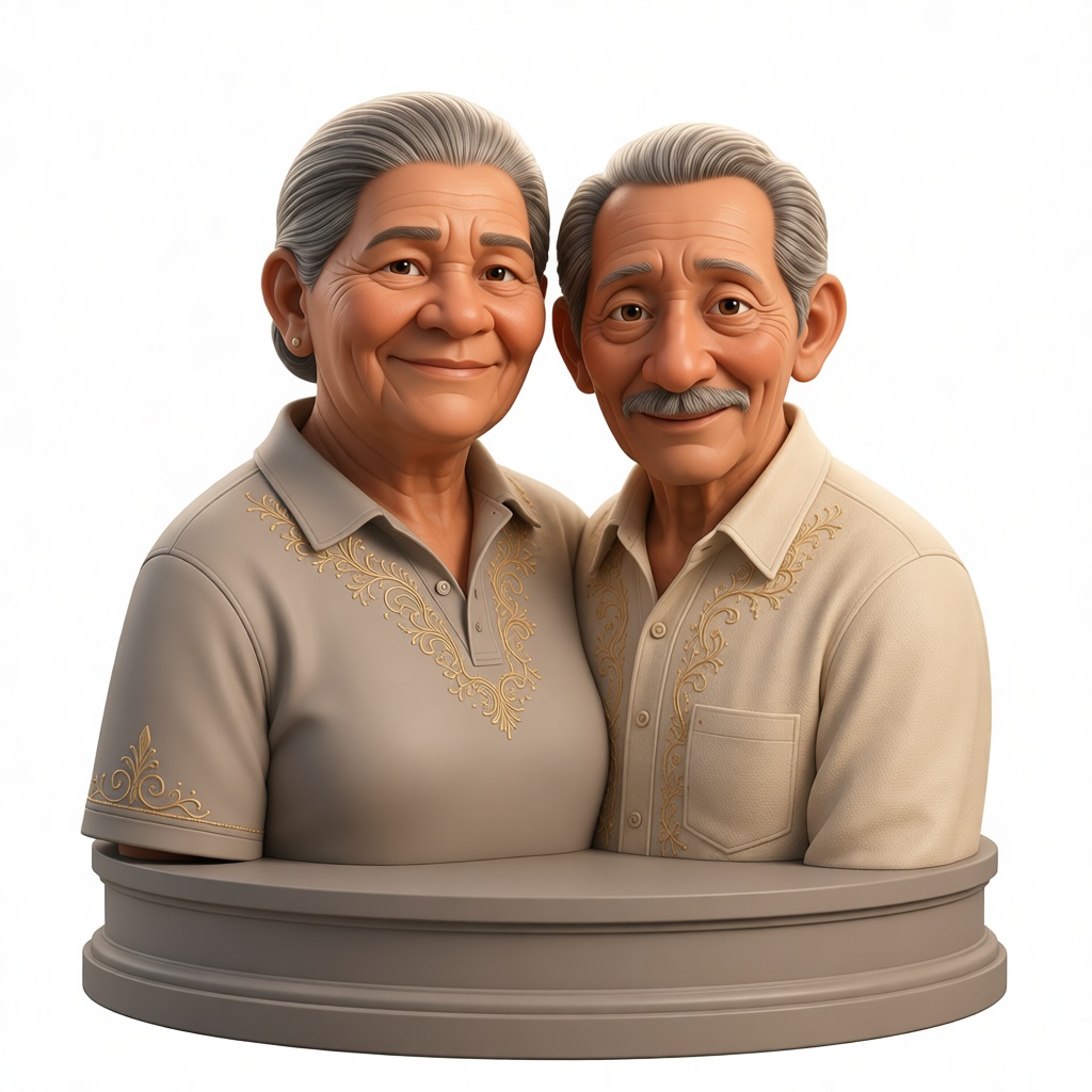 Elderly Couple Bust free 3D printable STL