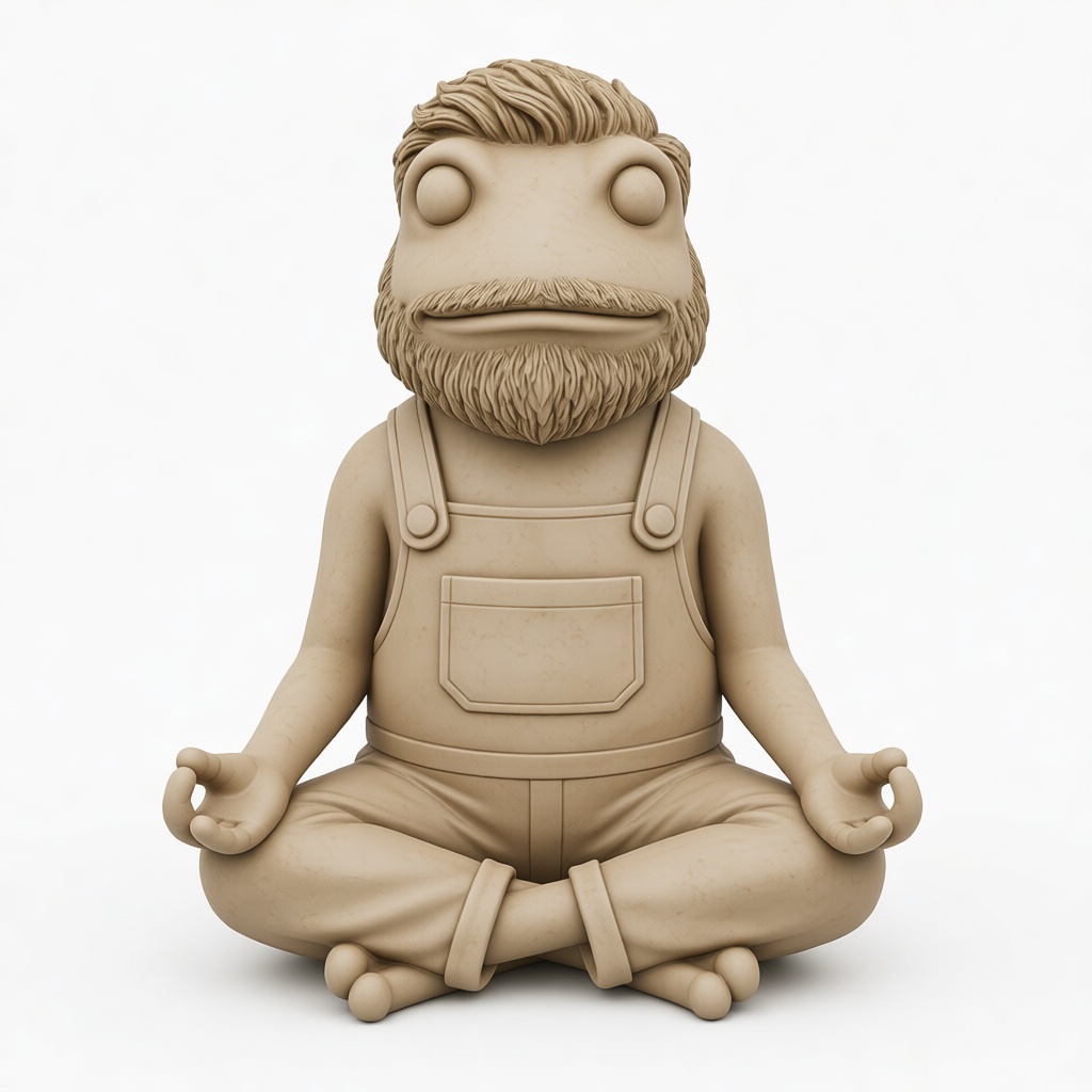 Bearded Man Meditating Figurine free 3D printable STL
