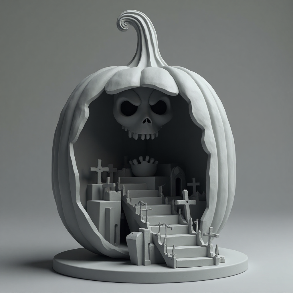 Halloween Pumpkin Sculpture free 3D printable STL