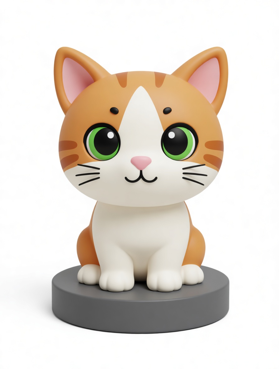 Orange Tabby Cat Figurine free 3D printable STL