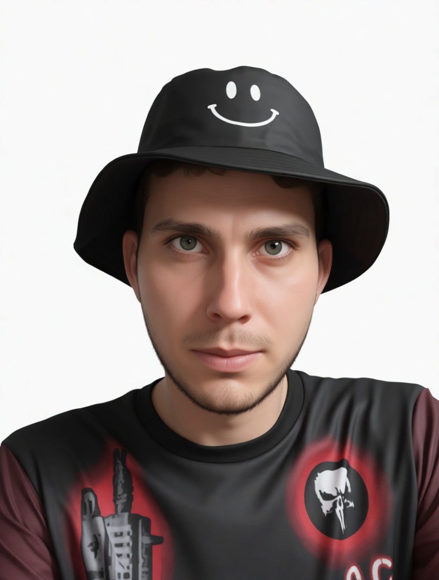 Man with Smiley Bucket Hat free 3D printable STL