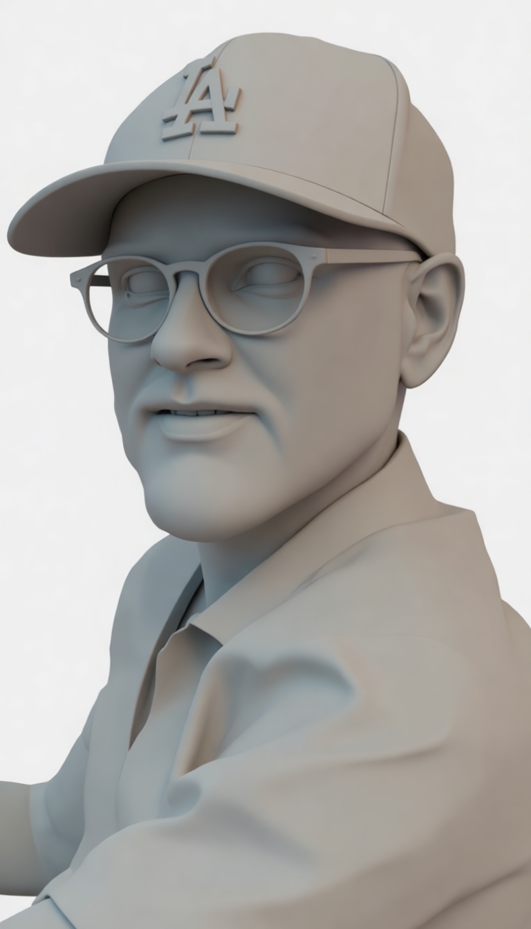 Man with LA Cap Bust free 3D printable STL