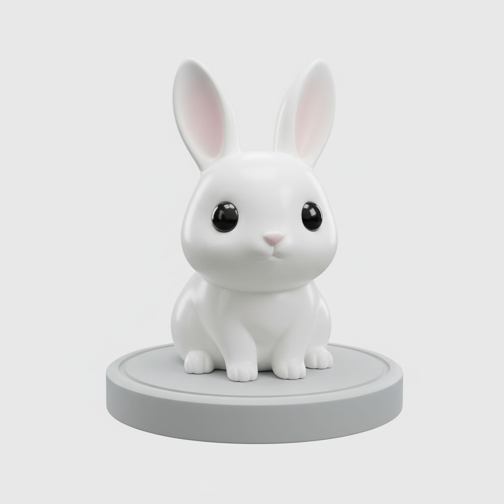 Cute White Bunny Figurine free 3D printable STL