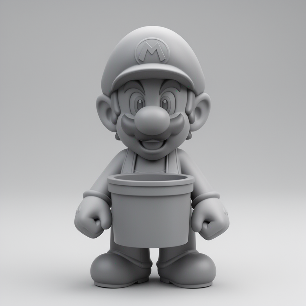 Super Mario Container Figurine free 3D printable STL