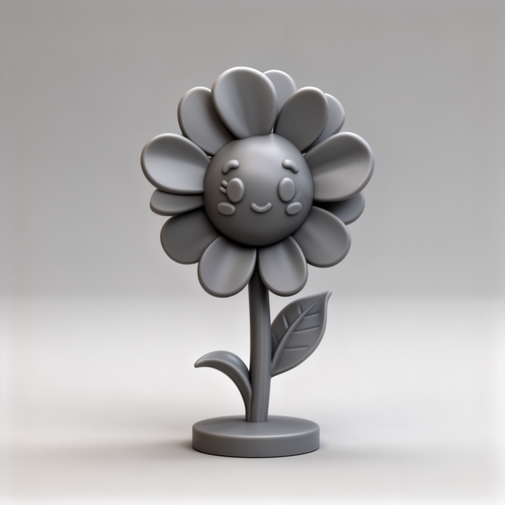 Cute Flower Cartoon Figurine free 3D printable STL