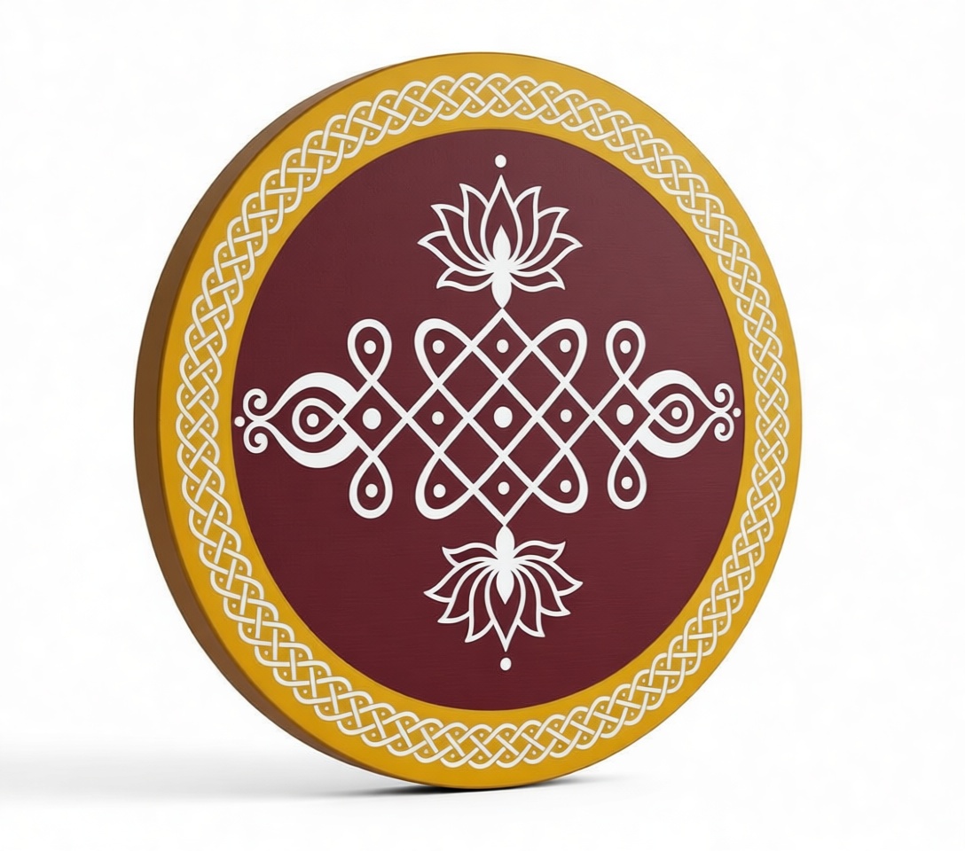 Kolam Pattern Plaque free 3D printable STL