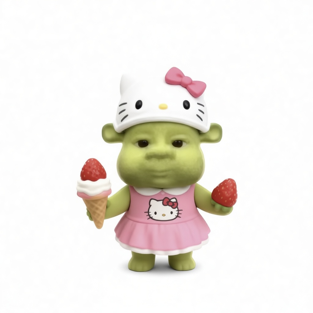 Shrek Hello Kitty Figurine free 3D printable STL