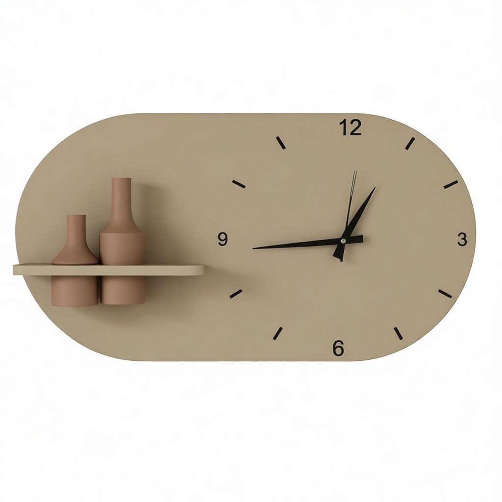 Modern Wall Clock Shelf free 3D printable STL