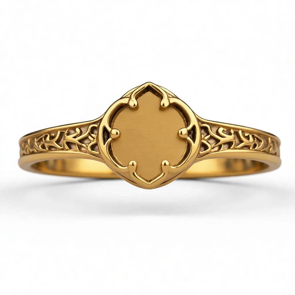 Ornate Gold Signet Ring free 3D printable STL