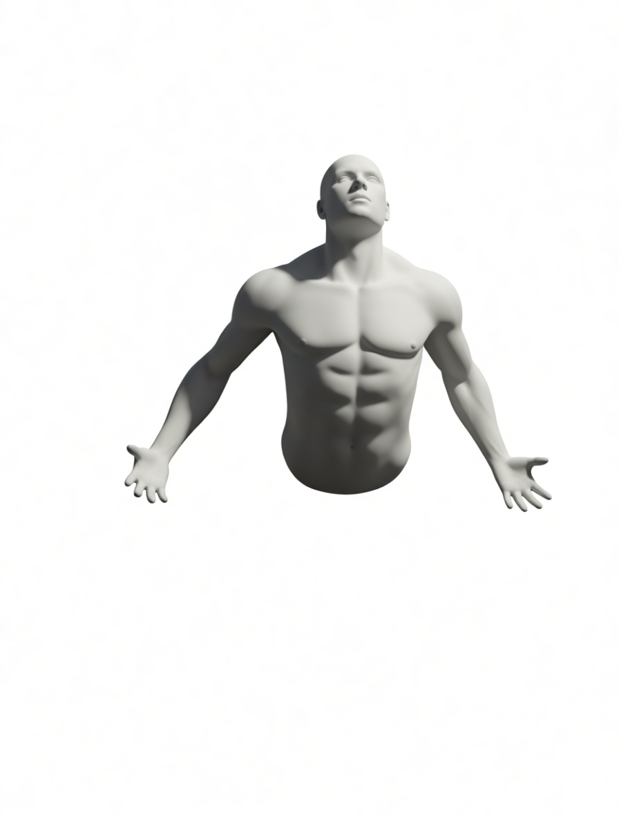 Expressive Male Torso Sculpture - Free 3D Printable STL File