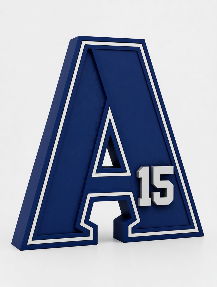 Blue Letter A with 15 Model free 3D printable STL