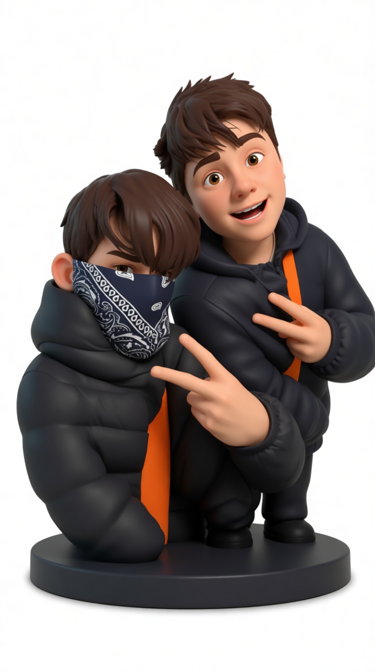 Two Boys Figurine free 3D printable STL