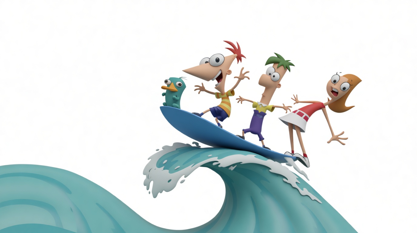 Phineas and Ferb Surfing Figurine free 3D printable STL