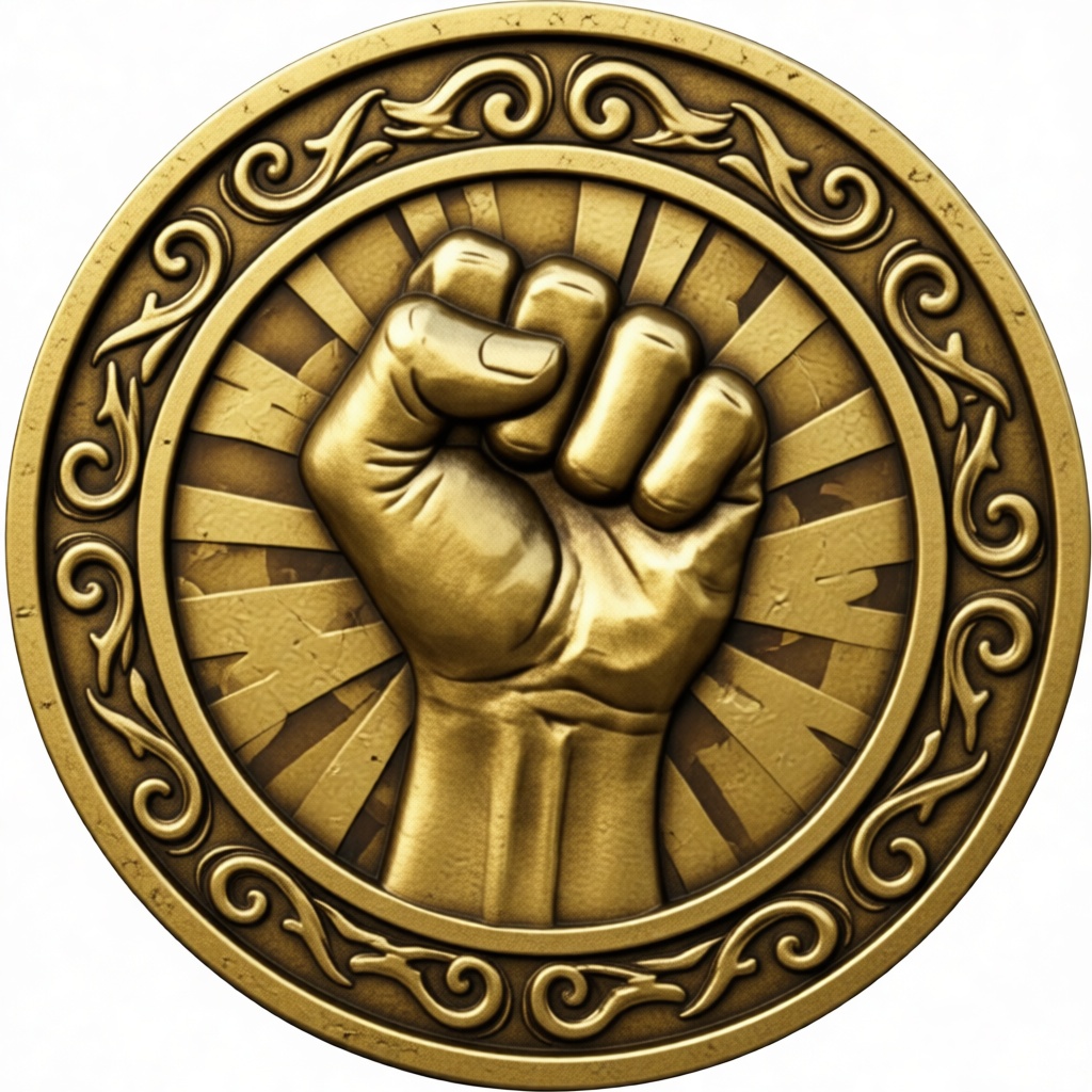 Raised Fist Medallion free 3D printable STL