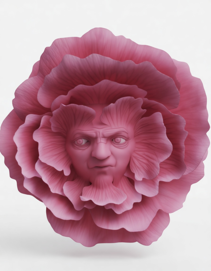 Flower Face Sculpture free 3D printable STL