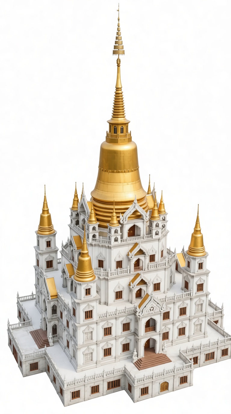 Wat Phra That Hariphunchai Model free 3D printable STL