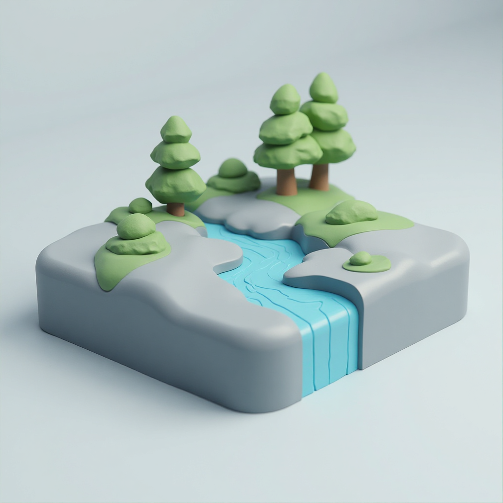 Smooth Rock Landscape Model free 3D printable STL