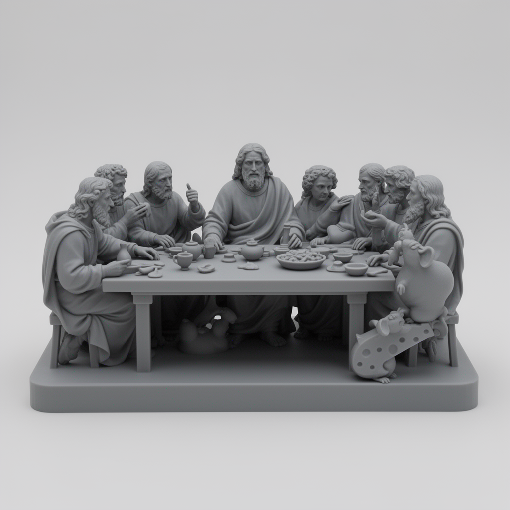 Last Supper Scene Figurine free 3D printable STL