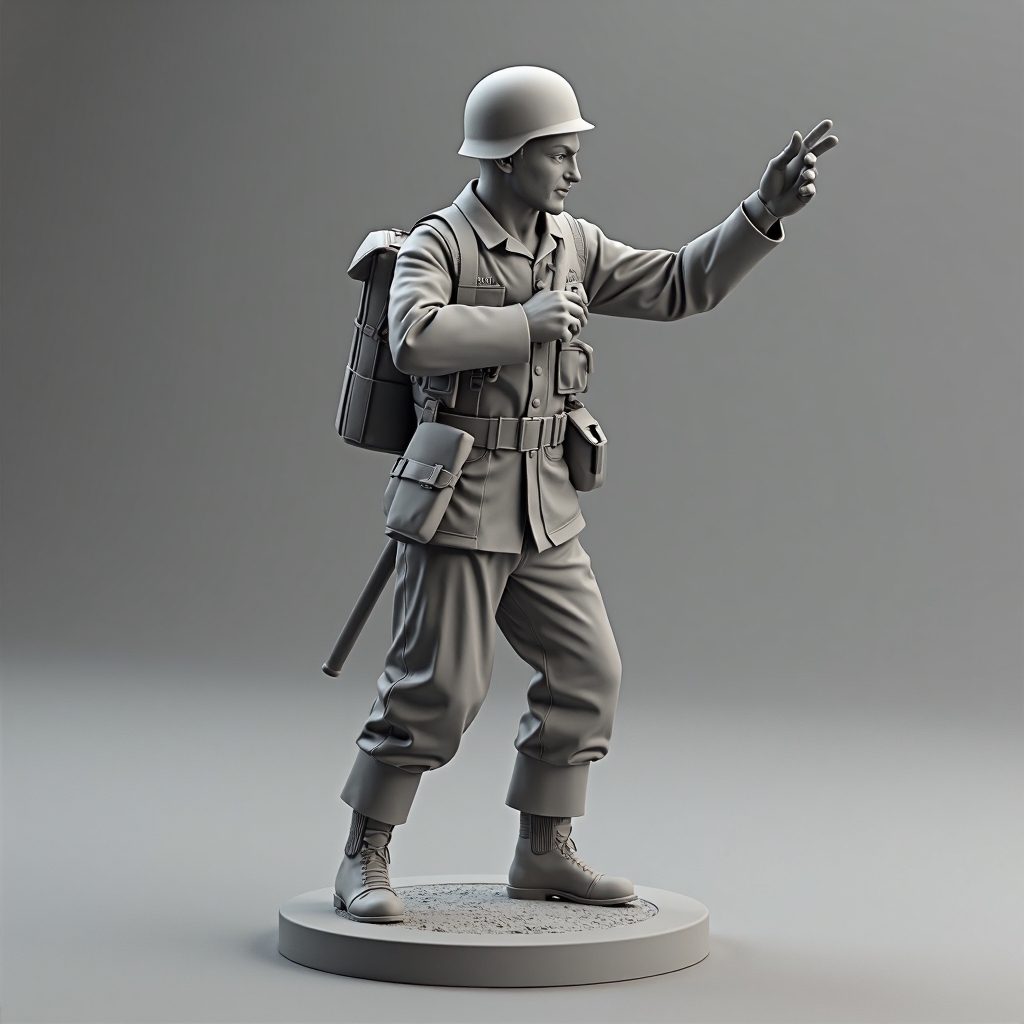 German Infantry Soldier Figurine free 3D printable STL