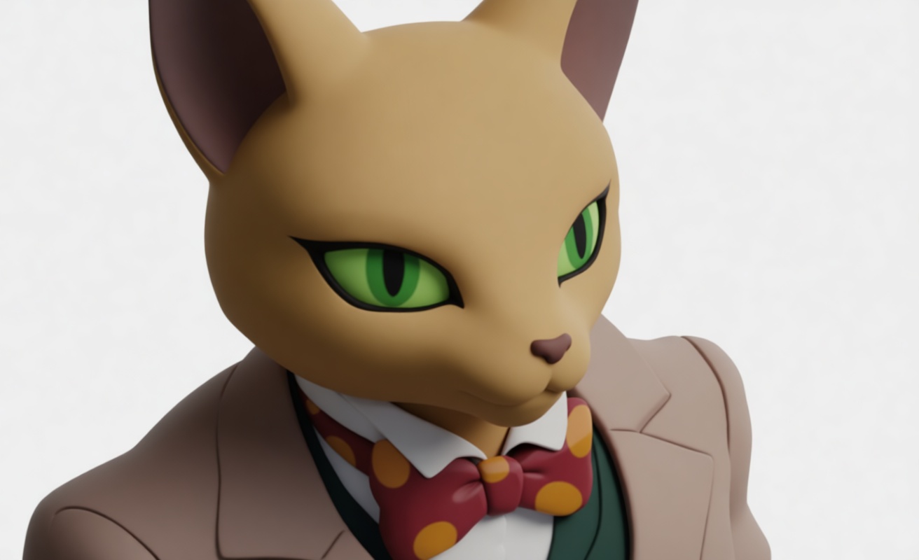 Anthropomorphic Cat Bust free 3D printable STL
