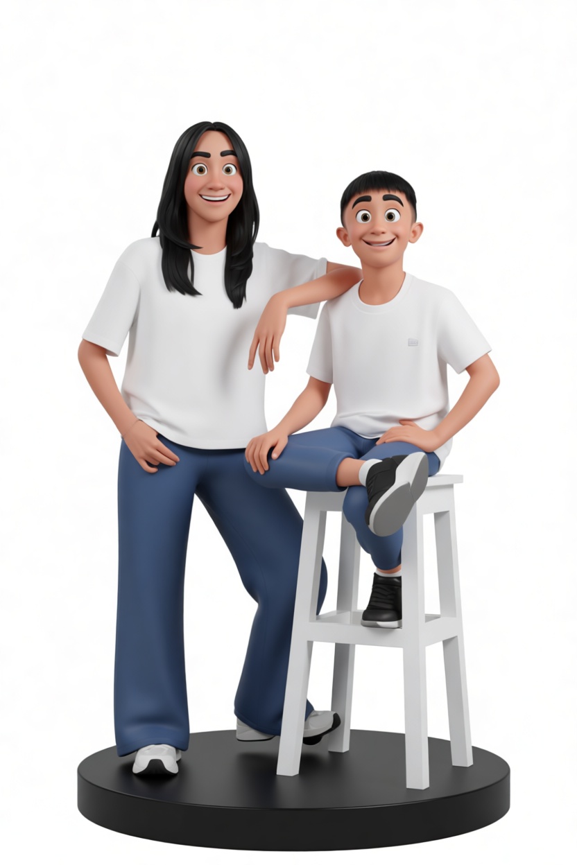 Casual Siblings Figurine free 3D printable STL