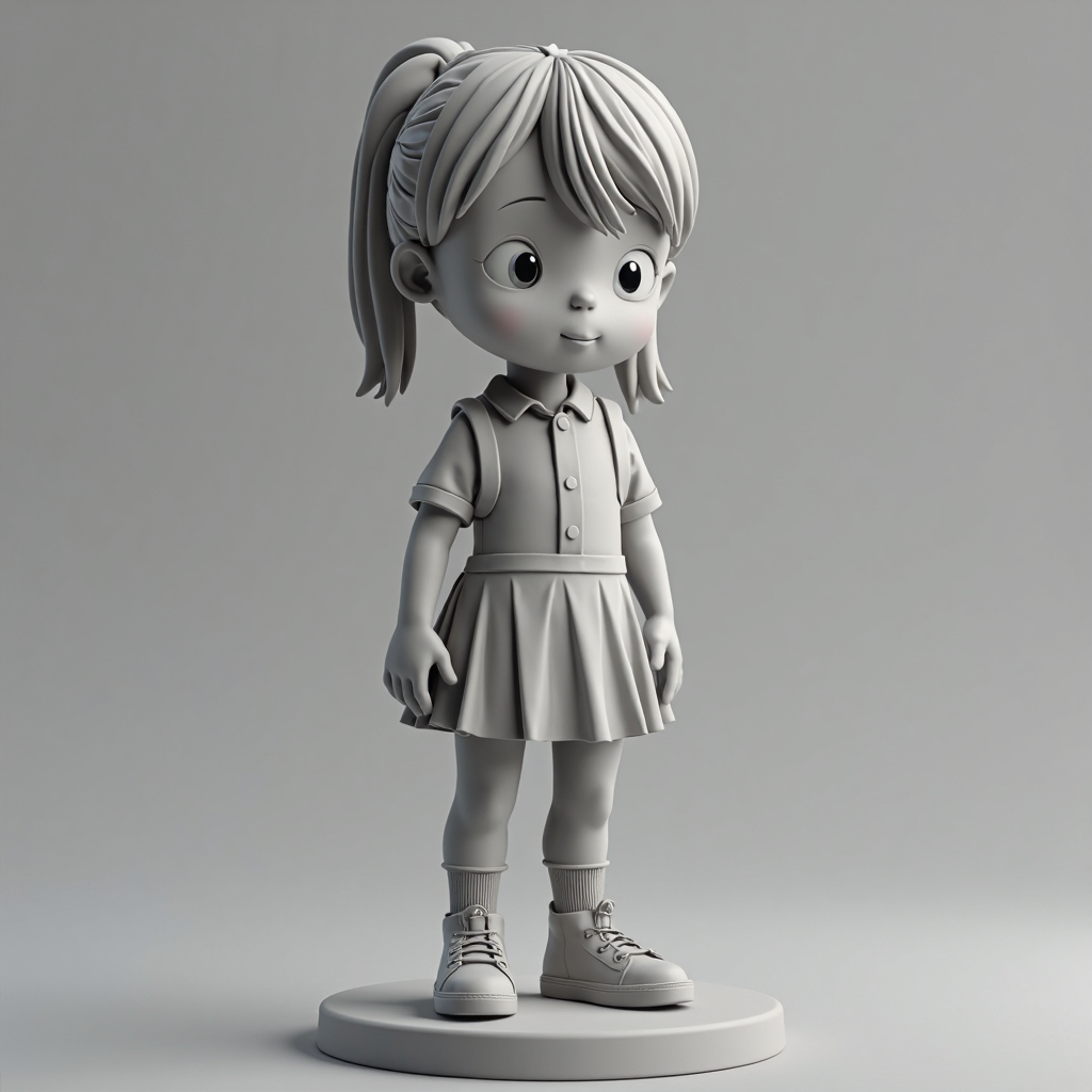 Little School Girl Figurine free 3D printable STL