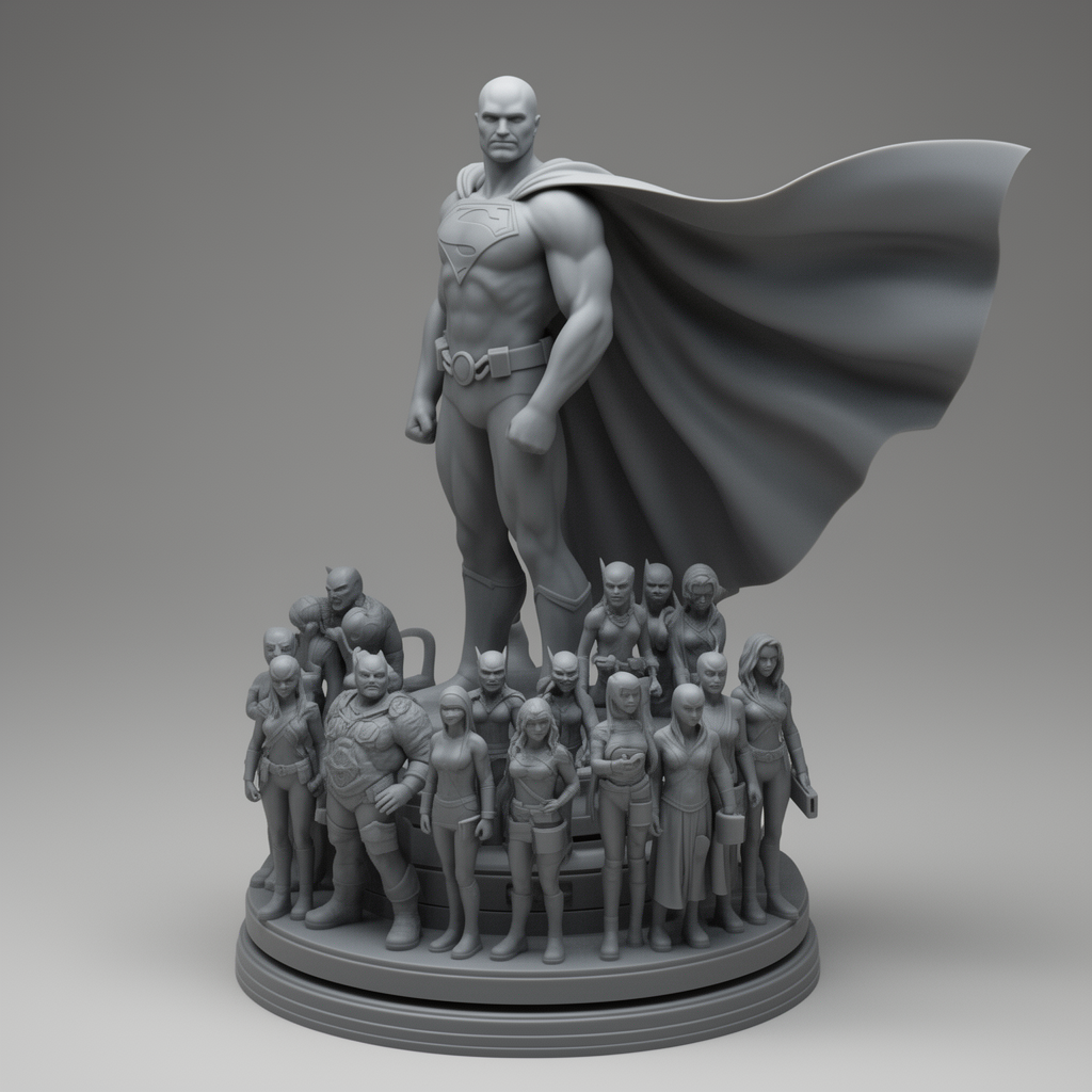 Superhero Group Figurine free 3D printable STL