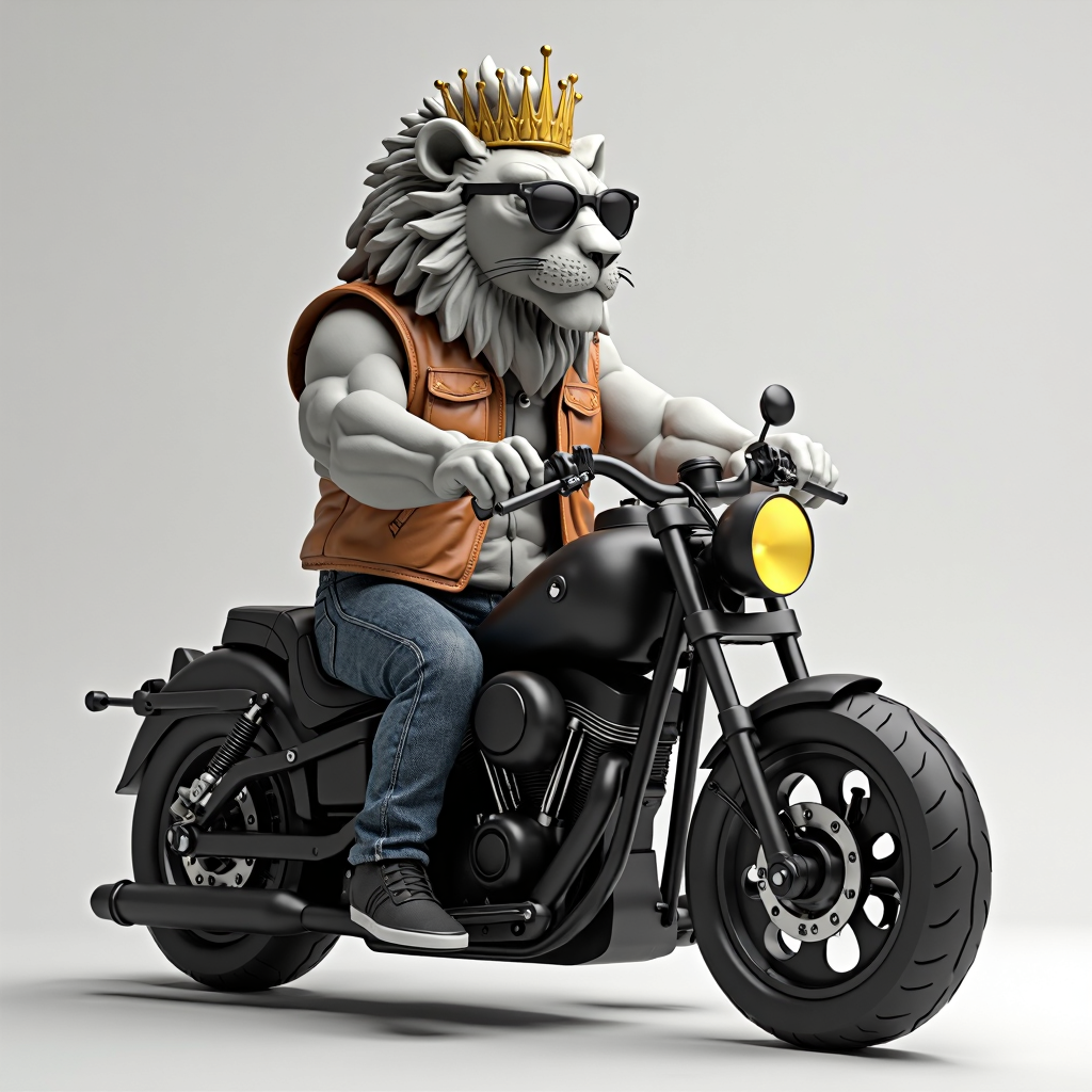 Lion Rider Motorcycle Figurine free 3D printable STL