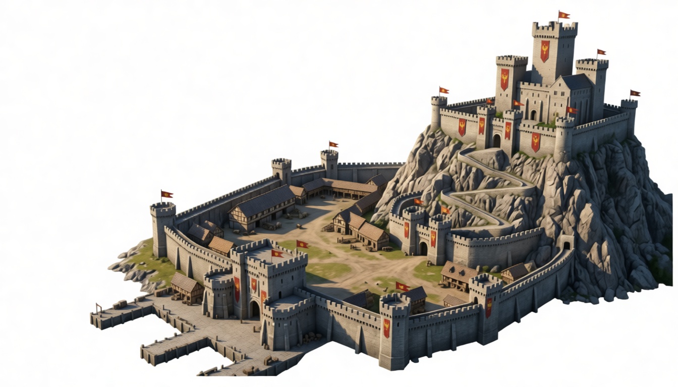 Medieval Castle Model free 3D printable STL