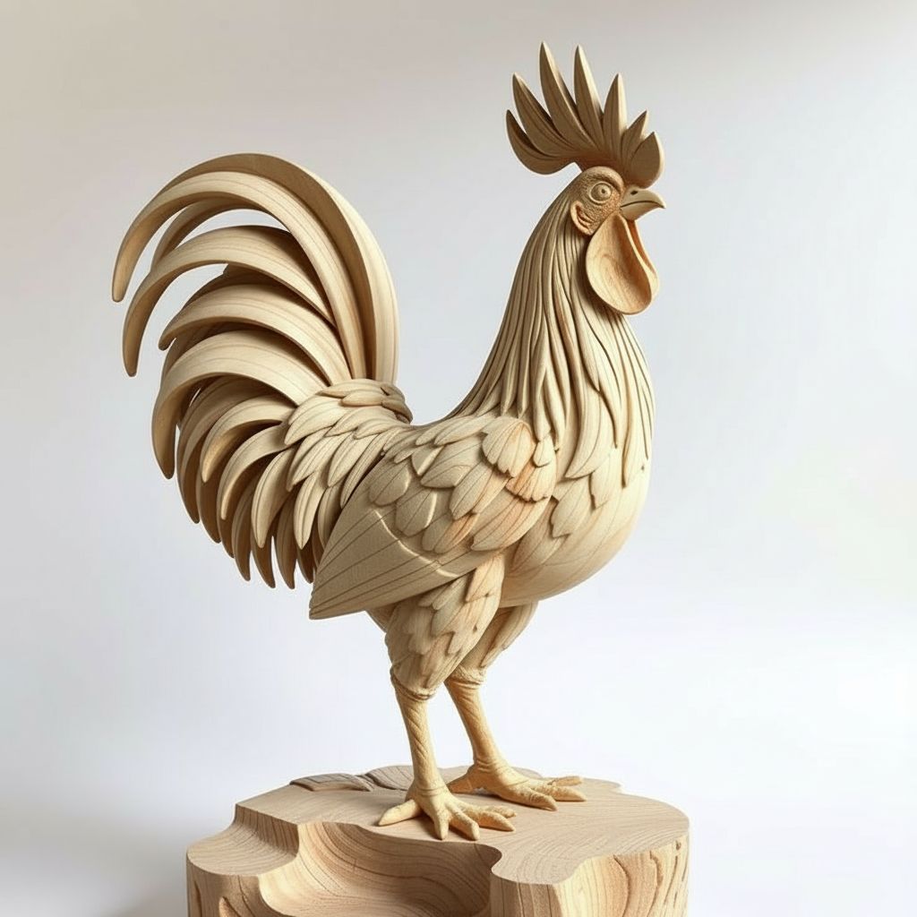 Rooster Sculpture free 3D printable STL