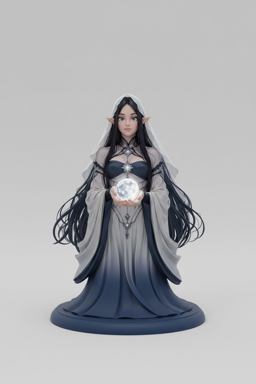 Elven Sorceress Figure free 3D printable STL