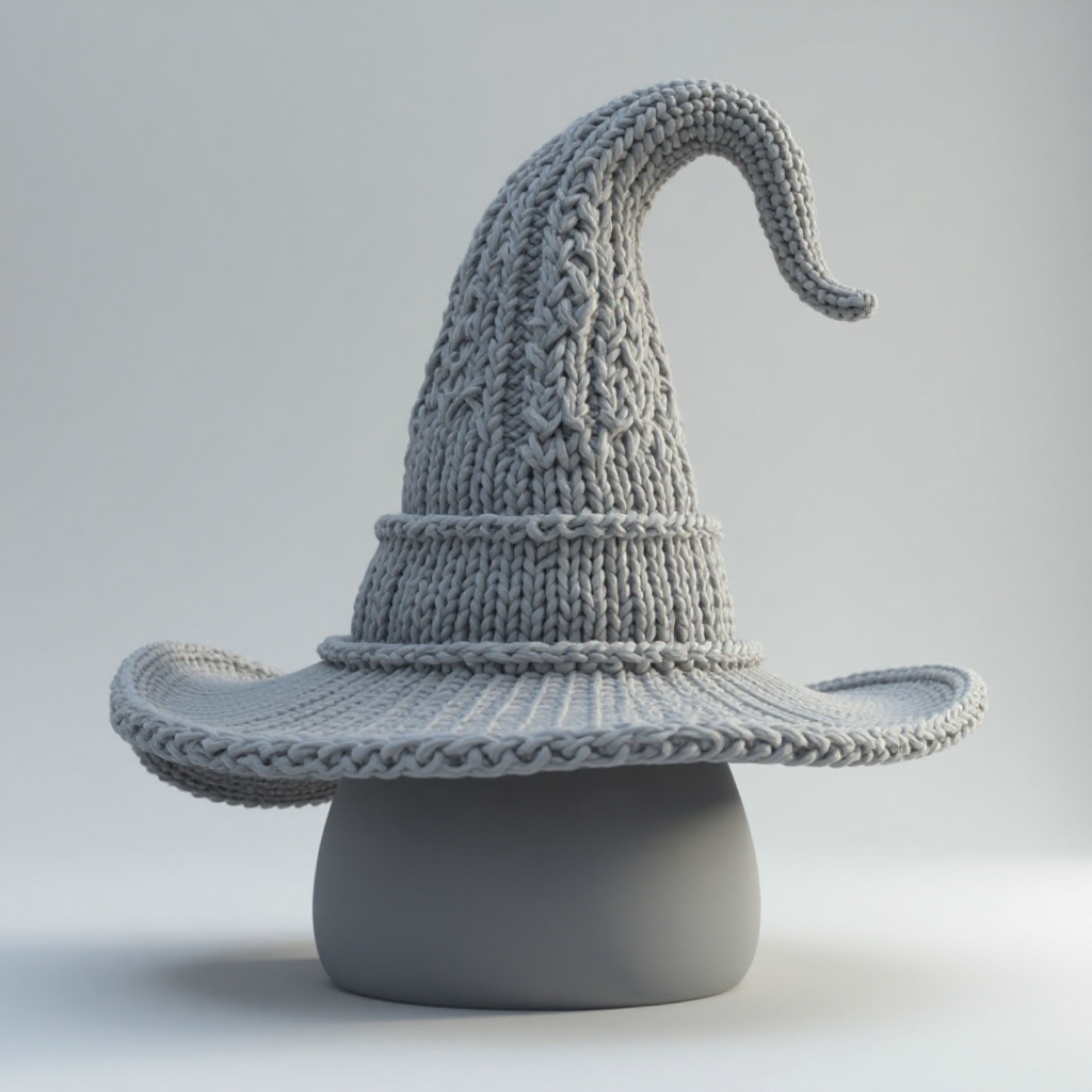 Knitted Witch Hat Figurine free 3D printable STL