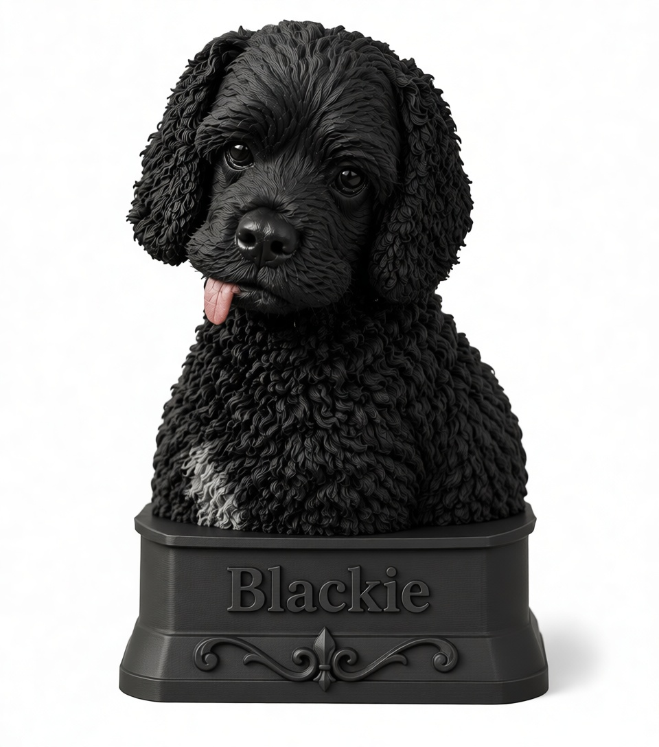 Black Poodle Bust free 3D printable STL