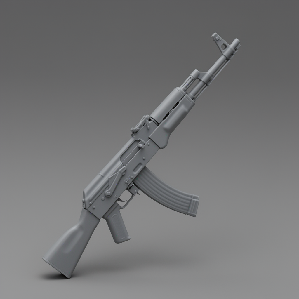 Soviet AK-47 Rifle Model free 3D printable STL