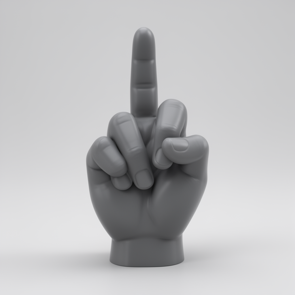 Hand Middle Finger Figurine free 3D printable STL