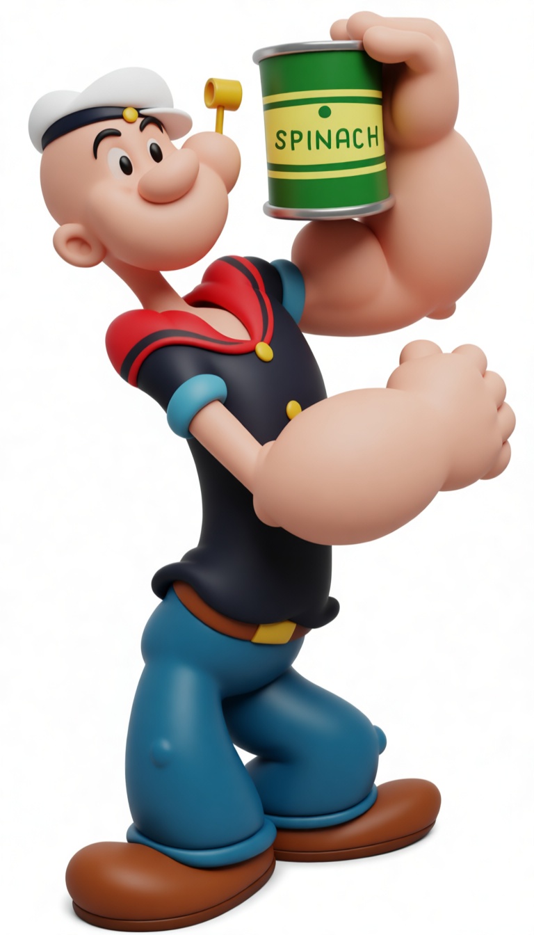 Popeye Spinach Figurine free 3D printable STL