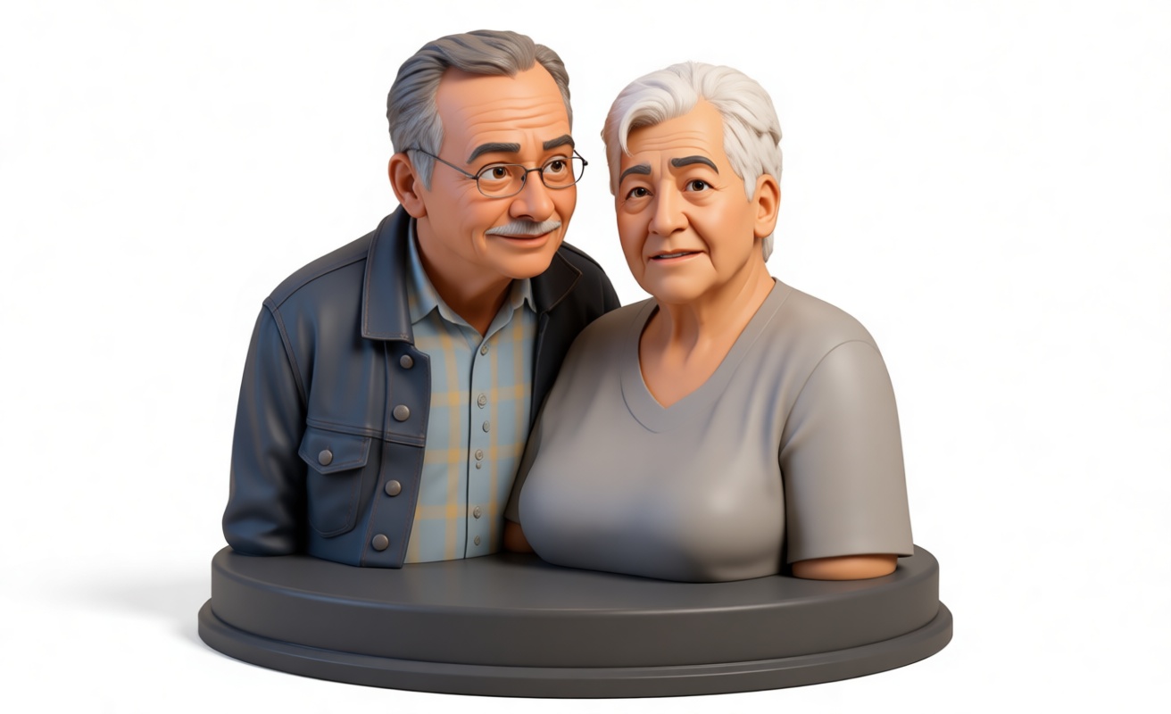 Elderly Couple Bust free 3D printable STL
