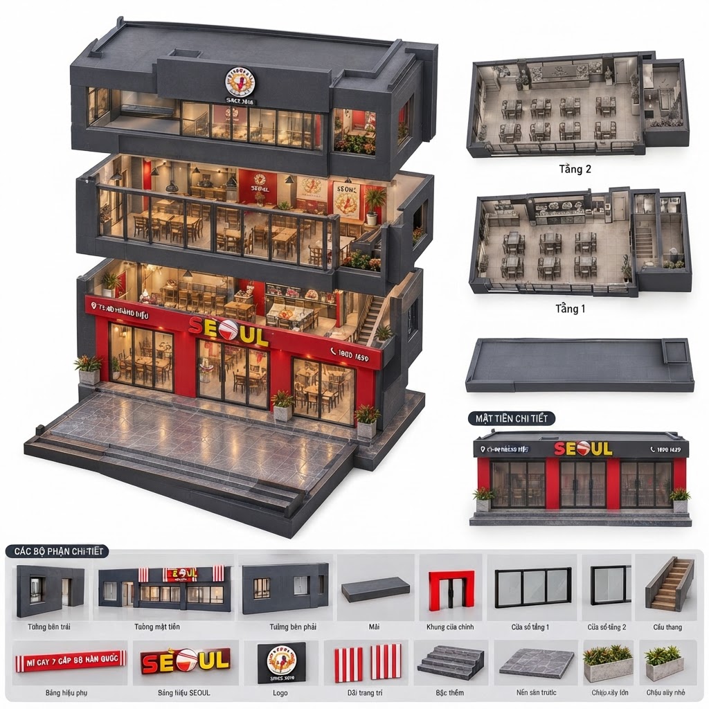 Seoul Restaurant Model free 3D printable STL