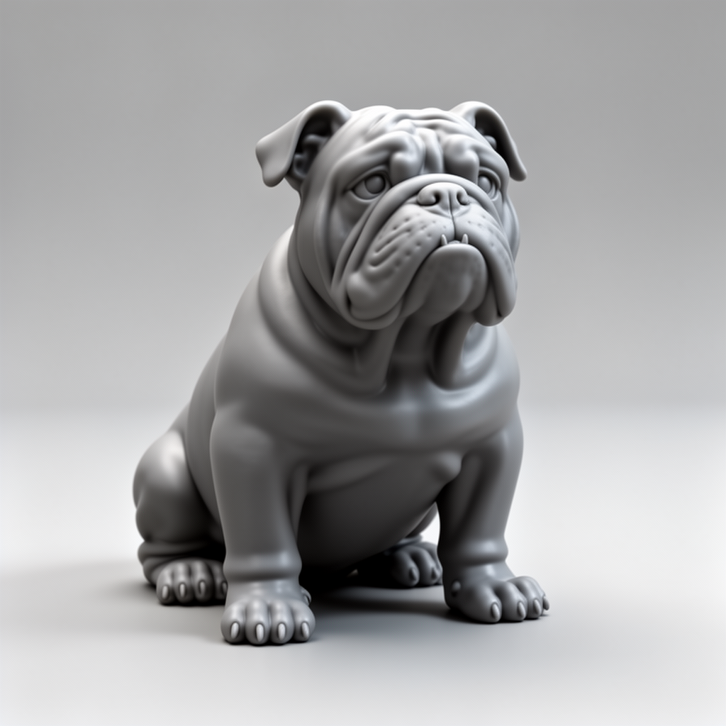 Bulldog Sitting Figurine free 3D printable STL