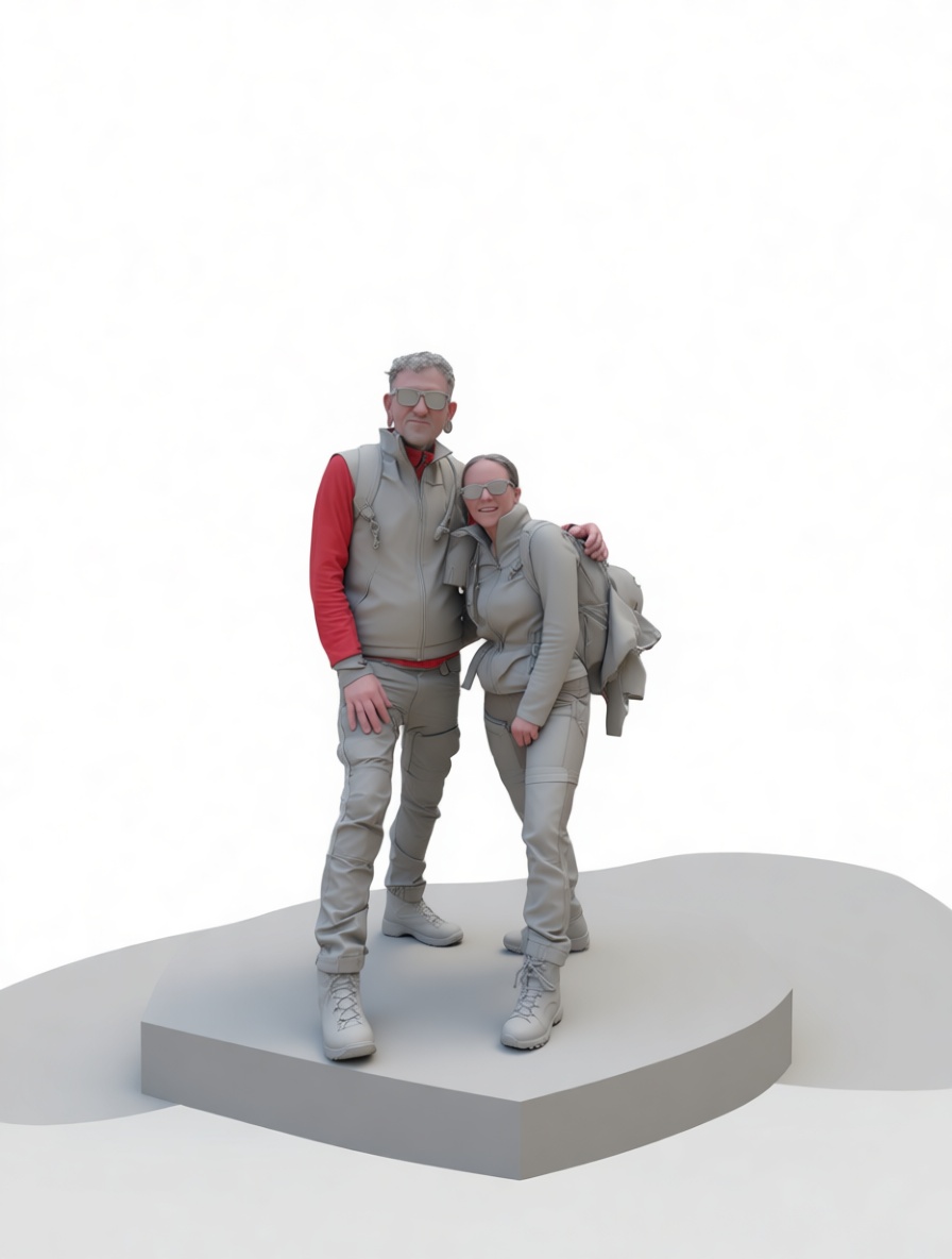 Hikers Couple Figurine free 3D printable STL