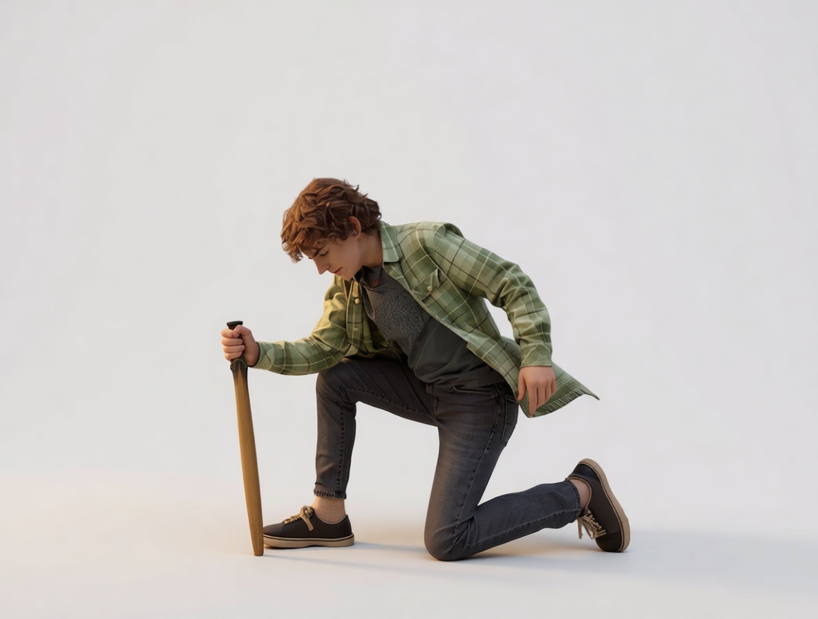 Teenager Kneeling Figurine free 3D printable STL