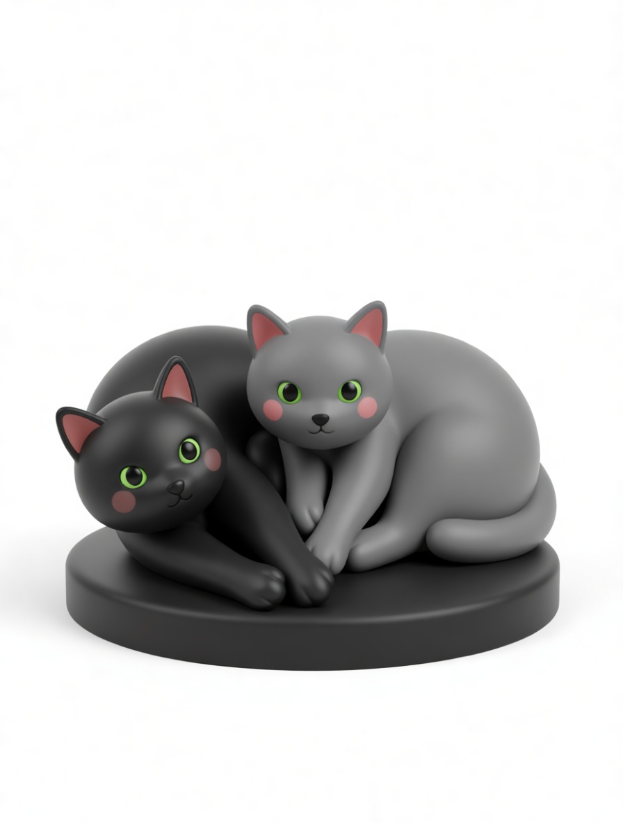 Sleeping Cats Figurine free 3D printable STL