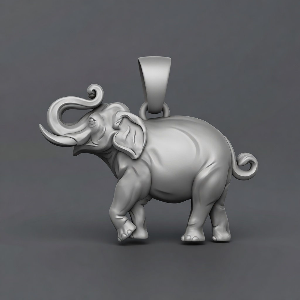 Elephant Pendant Model free 3D printable STL