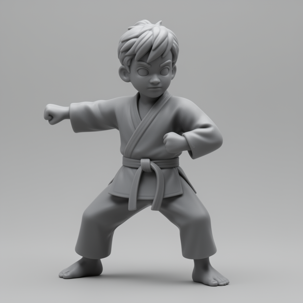 Cartoon Karate Stances Model free 3D printable STL
