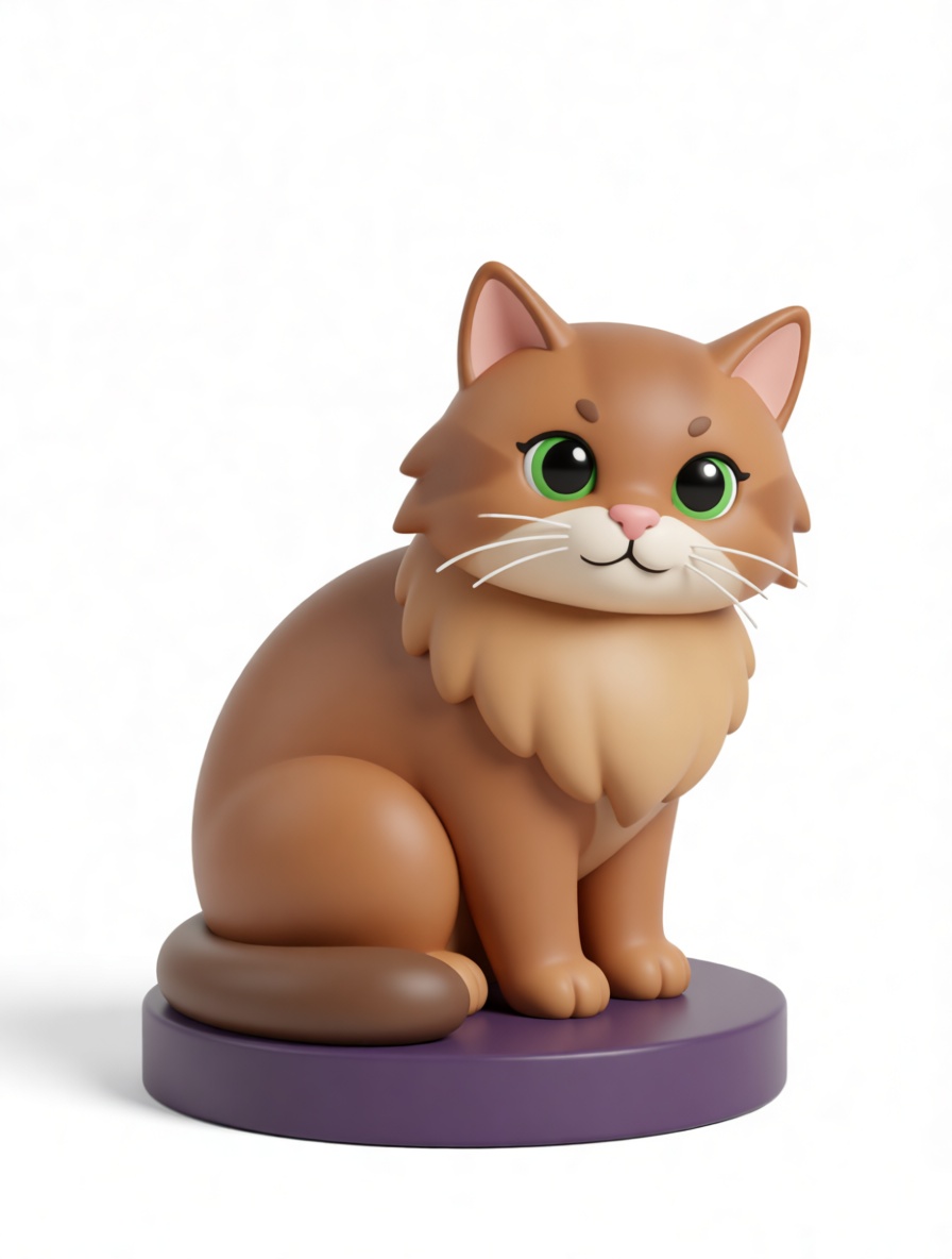 Brown Cat Figurine free 3D printable STL