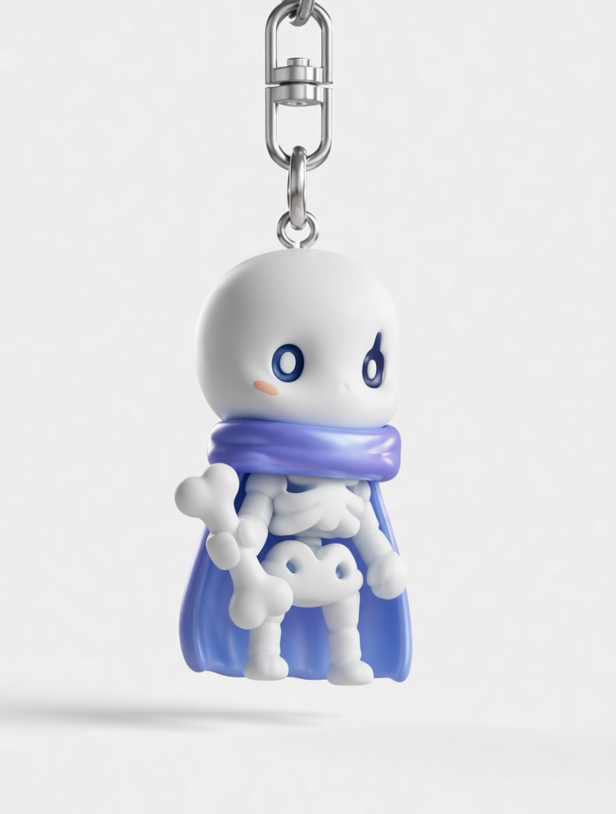 Cute Skeleton Keychain Figurine free 3D printable STL