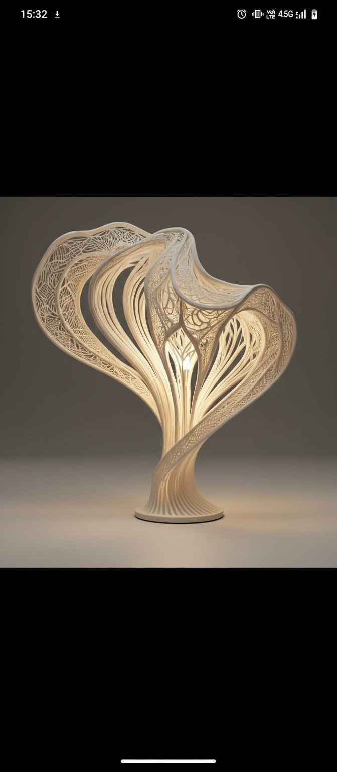 Abstract Swirling Lamp free 3D printable STL